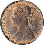 GREAT BRITAIN. Penny, 1881-H. Heaton Mint. Victoria. PCGS MS-63 Red Brown Gold Shield.