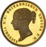 1839年英国尤娜与狮子金币 PCGS PR 62 UNITED KINGDOMVictoria (1837-1901). Essai de 5 livres (5 pounds) “Una and