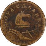 1787 New Jersey Copper. Maris 38-a, W-5180. Rarity-5. Outlined Shield, Small Head. VG-10 (PCGS).