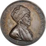 1790 Benjamin Franklin, The Lord of Lightning Medal. Fuld FR.M.NL.8. Silver, 39 mm. MS-62 (PCGS).