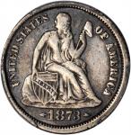 1873-CC Liberty Seated Dime. Arrows. Fortin-101, the only known dies. Rarity-5. VF-35 (PCGS).