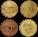 民国中央造币“SAMPLE C.M.C.背嘉禾图铜质试铸样币一组3枚 完未流通