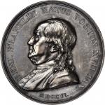 1784 Franklin Winged Genius medal. Betts-619. Silver. Original dies. Paris Mint. 46.0 mm. 693.0 grai