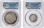 COLOMBIA. Duo of Silver Denominations (2 Pieces), 1820 & 1872. Both PCGS Certified.