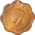Ceylon (Sri Lanka), nickel brass 10 cents, 1944, George VI on obverse, (KM-118), Uncirculated