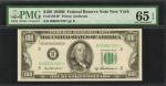 Fr. 2159-B*. 1950B $100 Federal Reserve Star Note. New York. PMG Gem Uncirculated 65 EPQ.