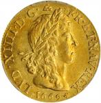 FRANCE. Louis dOr, 1669-D. Lyon Mint. Louis XIV. PCGS AU-58 Gold Shield.