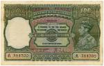Banknotes – India. Reserve Bank of India: 100-Rupees, ND (c.1933), Madras, serial no.A71 514700, Kin