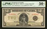CANADA. Dominion of Canada. 2 Dollars, 1923. DC-26j. PMG About Uncirculated 50 EPQ.