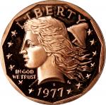 1977-S Pattern Liberty Dollar. By Frank Gasparro. Private Copy. Copper. Reeded Edge. Proof.