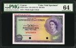 Government of Cyprus, Colour Trial Specimen 500 Mils, ND (1955-1957), specimen number 4 purple, gree
