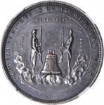 1876 U.S. Centennial Exposition. Nevada Dollar. Silver. 38 mm. HK-19, Julian CM-36. Rarity-5. MS-62 