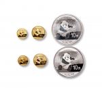 2014年熊猫纪念金银币一组六枚