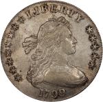 1799 Draped Bust Silver Dollar. BB-159, BB-23. Rarity-4. Stars 8x5. EF-45 (PCGS).