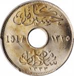 EGYPT. 5 Milliemes, AH 1335//1917-H. Heaton Mint. PCGS MS-64.