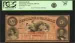 Kittanning, Pennsylvania. Kittanning Bank. May 9, 1864. $5. PCGS Currency Very Fine 25.