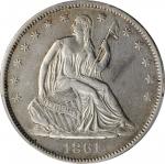 1861-O Liberty Seated Half Dollar. Confederate States Issue. W-11, FS-401. Rarity-3. CSA Die Crack. 