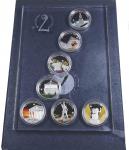Republic of Palau 2009, 7 Antique Wonders $1 Coin set of 7 Copper with Silver plating Diameter 38.61