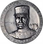 1921 Marshal Foch Medal. By Robert Aitken. Miller-43. Silver. No. 32. Mint State.
