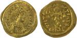 ROMAN EMPIRE: Theodosius II, 402-450 AD, AV tremissis (1.43g), Constantinople, S-21167, kings bust r