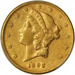 美国1892-S年20美元金币。