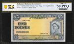 BAHAMAS. Bahamas Government. 5 Pounds, ND (1953). P-16d. PCGS Banknote Choice About Uncirculated 58 