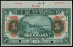 Bank of Canton Limited, $1, Specimen, 1922, Hankow, red serial number 000000, green and red, scene o