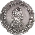 FRANCE / CAPÉTIENSHenri IV (1589-1610). Piéfort de poids double de l’essai du franc, Tranche cannelé