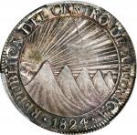 GUATEMALA. Central American Republic. 8 Reales, 1824-NG M. Nueva Guatemala Mint. PCGS MS-64.