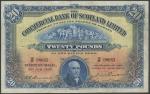 Commercial Bank of Scotland Limited, £20, 31 July 1935, serial number 12/W 00085, blue and pale red 