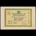STRAITS SETTLEMENTS. Government of the Straits Settlements. 10 Cents, 1.1.1918. P-6b.