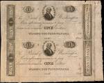 Washington, Pennsylvania. Bank of Washington. ND (18xx). Uncut Pair $1-$1. Choice Very Fine. Remaind