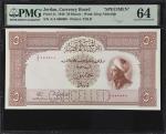 JORDAN. Hashemite Kingdom of the Jordan. 50 Dinars, 1949. P-5s. Specimen. PMG Choice Uncirculated 64