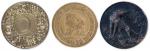 70年代藏文十二生肖佛教吉祥物纪念铜章，带盒。直径35mm。                                   1982年壬戌狗年纪念铜章。直径45mm。              