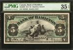 CANADA. Bank of Hamilton. 5 Dollars, 1914. CAD3452006. PMG Choice Very Fine 35 EPQ.