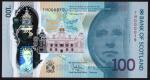 Bank of Scotland, polymer £100, 16 August 2021, serial number FM 000019, green, Sir Walter Scott at 