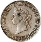 1868年香港壹圆银币。香港造币厂。 (t) HONG KONG. Dollar, 1868. Hong Kong Mint. Victoria. PCGS Genuine--Cleaned, EF 