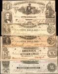 Confederate Currency. Lot of (5) 1861 Notes. Very Fine or Better.