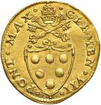 Vatican coins and medals. Clemente VII (1521-1534) Doppio fiorino di camera - Muntoni 14 AU (g 6 75)