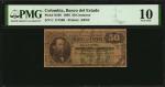 COLOMBIA. Banco del Estado. 50 Centavos, 1886. P-S448. PMG Very Good 10.