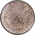 MEXICO. Peso, 1904-Mo AM. Mexico City Mint. PCGS AU-55.