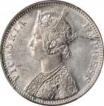 1901-B年1卢比。孟买铸币厂。INDIA. Rupee, 1901-B. Bombay Mint. Victoria. PCGS MS-62 Gold Shield.