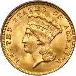 1854 Three-Dollar Gold Piece. MS-66 (PCGS). CAC.