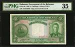 BAHAMAS. Government of the Bahamas. 4 Shillings, 1936. P-9a. PMG Choice Very Fine 35.