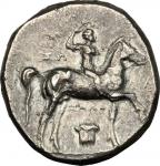 Greek Coins, Southern Apulia, Tarentum. AR Nomos, c. 280-272 BC. HN Italy 1014. Vlasto 803-7. 6.3 g.