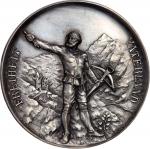 1889 年瑞士卢塞恩联邦射击节银牌，UNC，雕刻深竣。Switzerland, silver medal for the Federal Shooting Festival at Luzern, 1