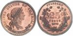 25 cents 1870, essai sur flan bruni en bronze.