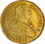 COLOMBIA. Falsa Época. Sub-Standard Purity Contemporary Counterfeit 8 Escudos, 1818-P FM. Uncertain 