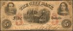 Philadelphia, Pennsylvania. City Bank. August 5, 1859. $5. Very Good.