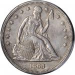 1863 Liberty Seated Silver Dollar. EF Details--Tooled (PCGS).